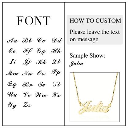 Classic Style Personalized Name Necklace Gift