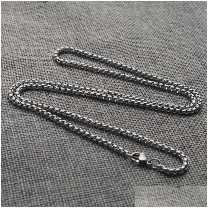 Box Chain Necklace for Men Women 23.6 Inch