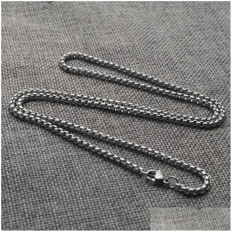 Box Chain Necklace for Men Women 23.6 Inch