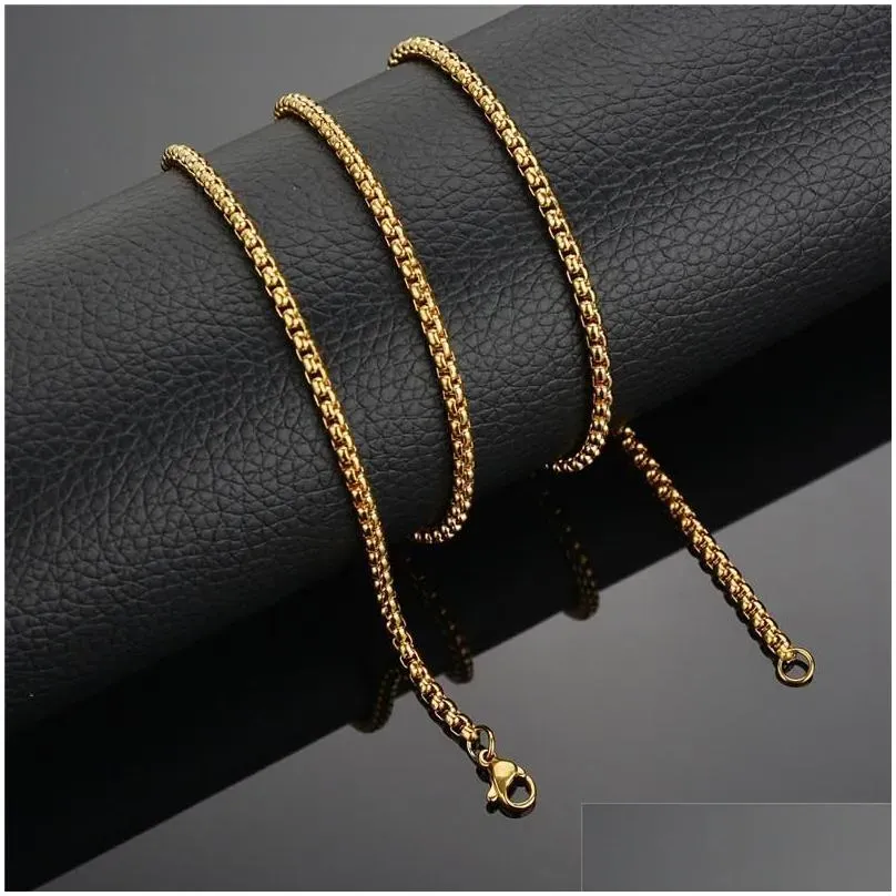 Box Chain Necklace for Men Women 23.6 Inch