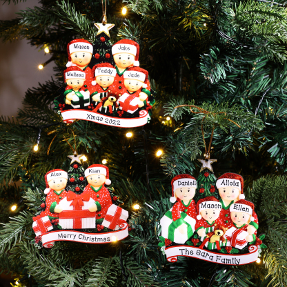 Personalized Family Christmas Ornament Custom 2 Names Hanging Ornament Gifts For Family
