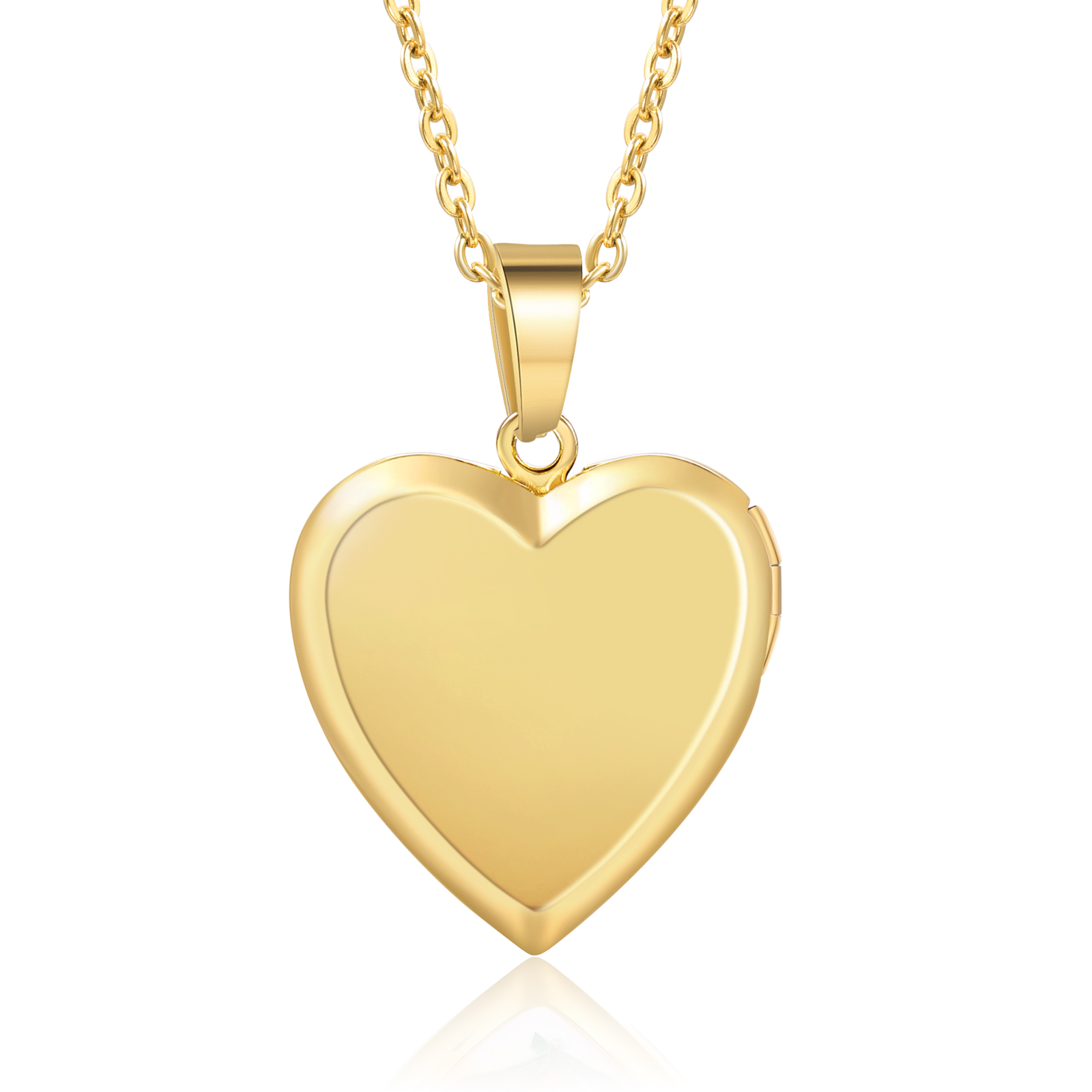 Personalized Heart Locket Necklace with Birthday Flowers and 2 Photos