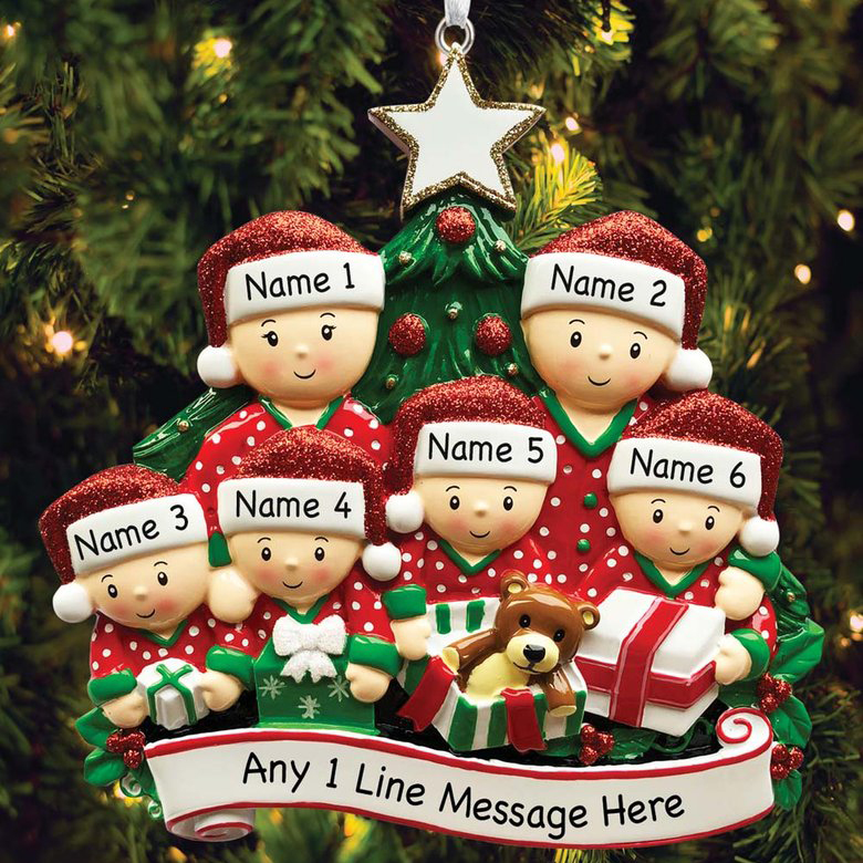 Personalized Family Christmas Ornament Custom 2 Names Hanging Ornament Gifts For Family