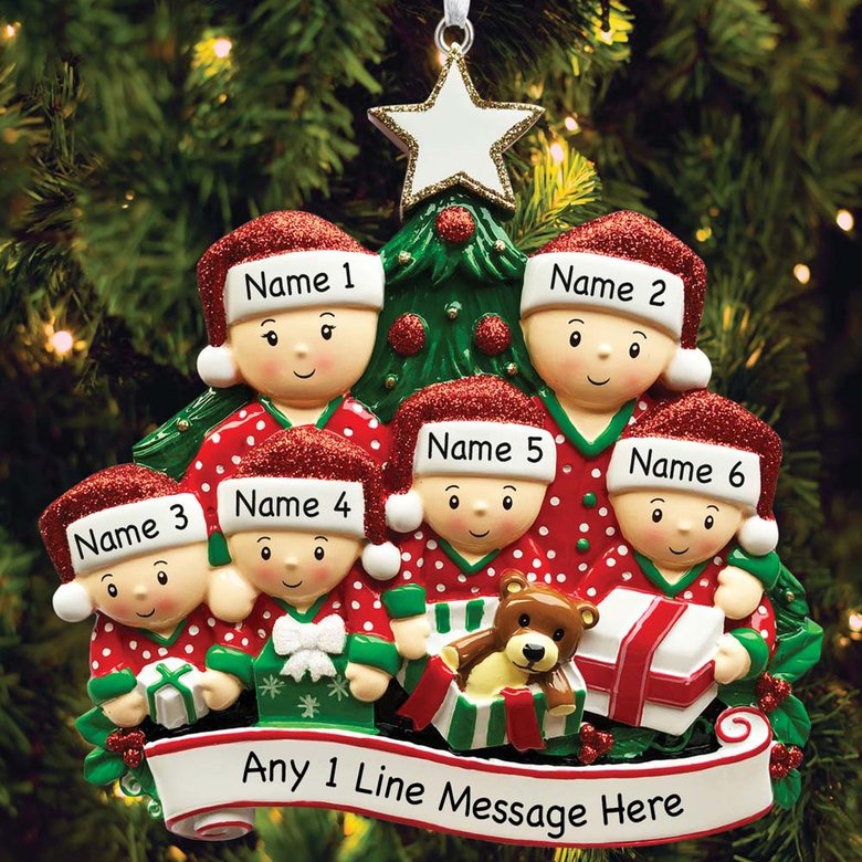 Personalized Family Christmas Ornament Custom 2 Names Hanging Ornament Gifts For Family