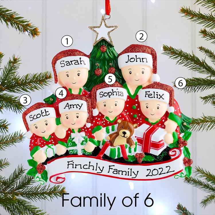 Personalized Family Christmas Ornament Custom 2 Names Hanging Ornament Gifts For Family