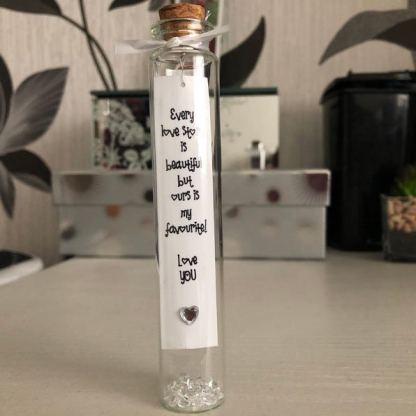 Personalized Photo Wishing Bottle with 5 Pictures Romantic Gifts for Couple
