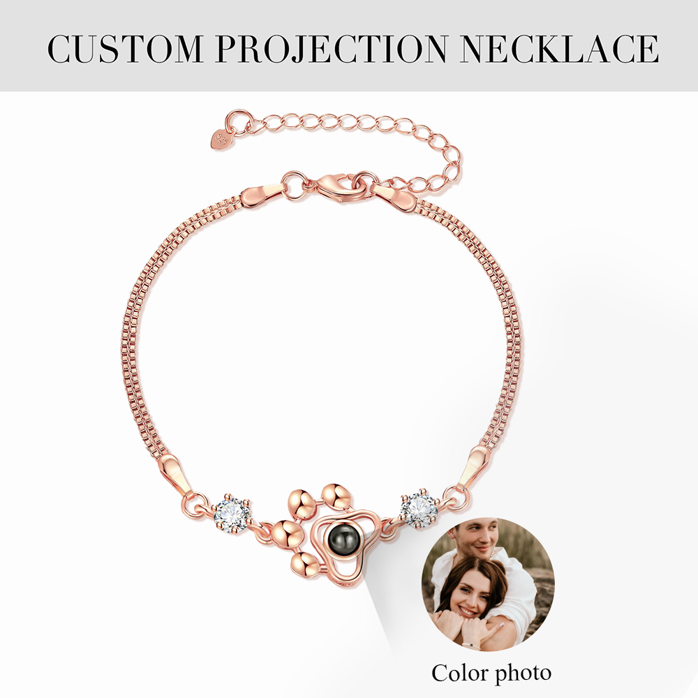 Paw Projection Bracelet Personalized Photo Bracelet Creative Gift for Her