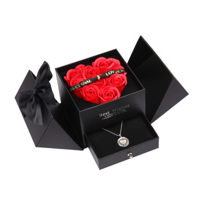 Red Rose Exquisite Jewelry Box Storage Box Valentine's Day Gift Packaging Box