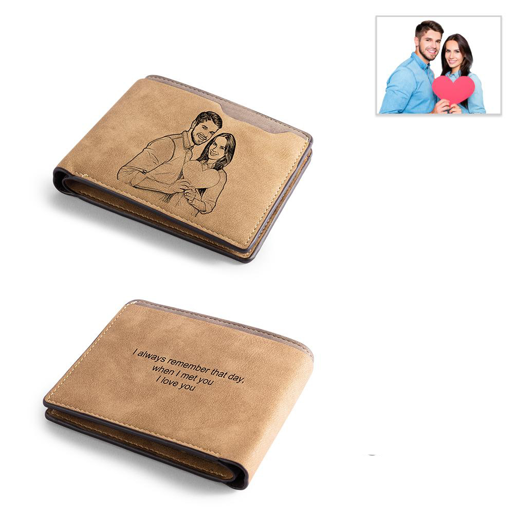 Men Wallet Personalized Photo Wallet With Engraving