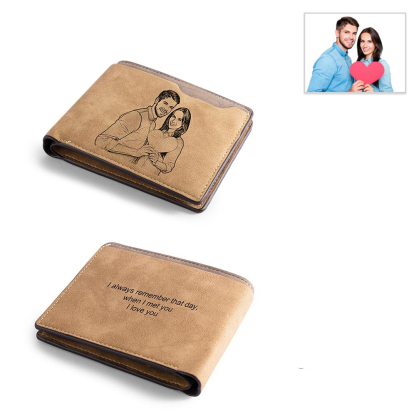 Men Wallet Personalized Photo Wallet With Engraving
