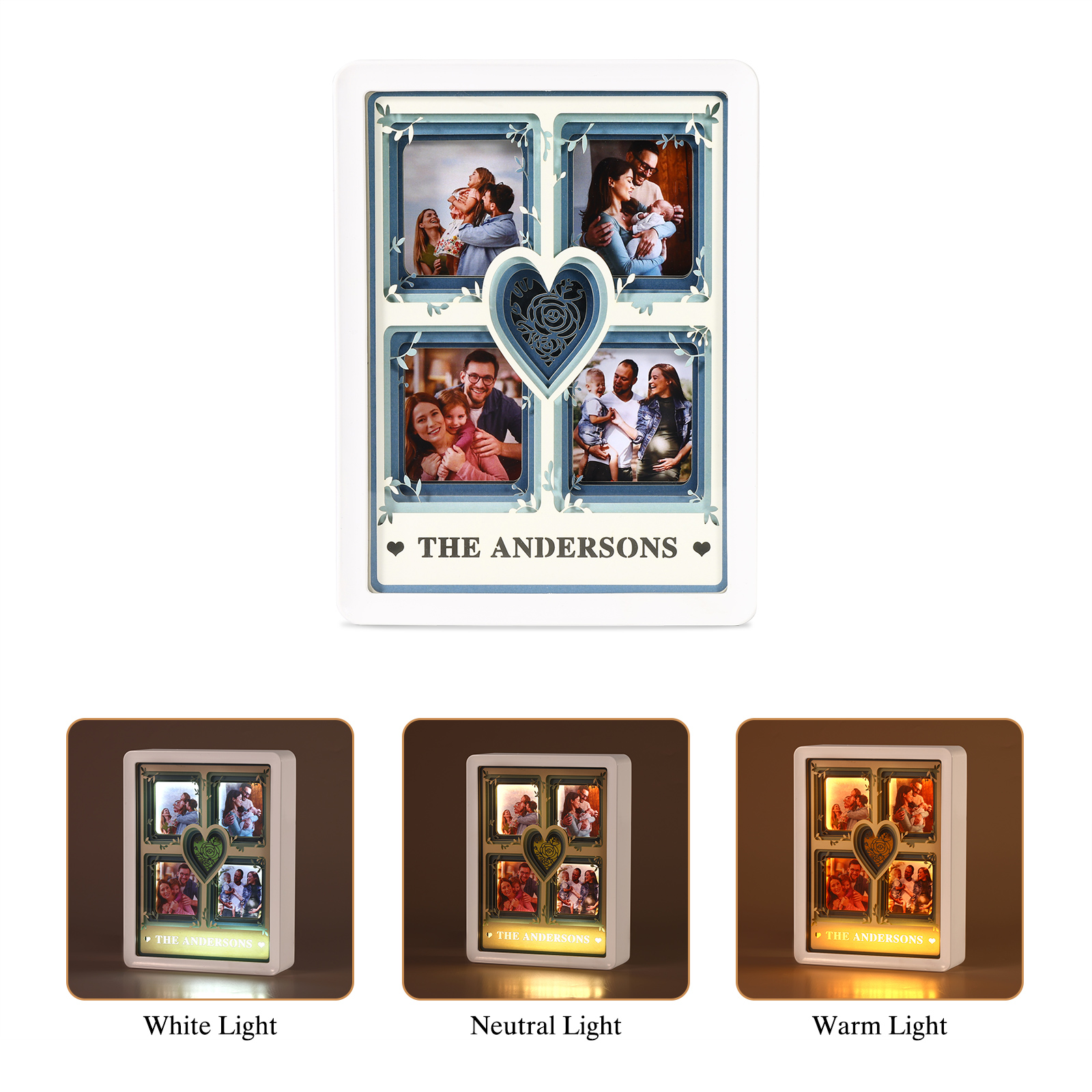 Personalized Family Photo Collage LED Night Light