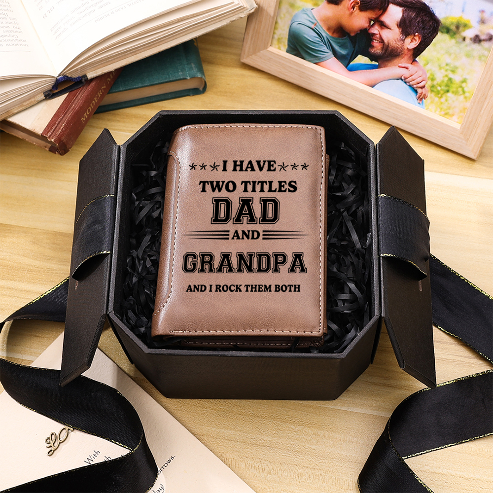 Personalised Dad and Grandpa PU Leather Wallet with Custom 1-6 Names Gift for Dad/ Grandpa | Lorajewel