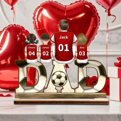 Perosnalized Football-Themed DAD Ornament - Custom Plaque Home Decoration for Father | Lorajewel