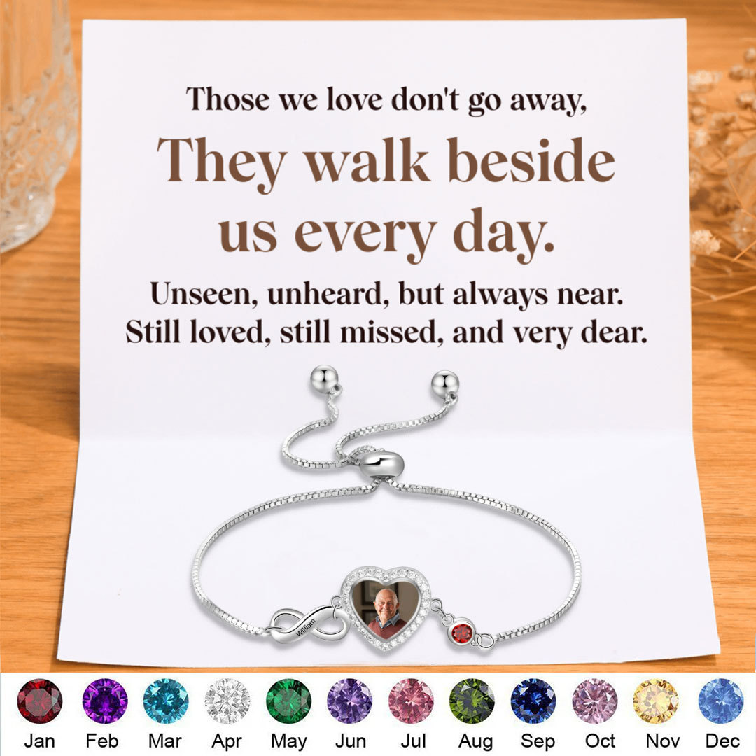 Personalized Photo Bracelets| Infinity Heart Photo Bracelets| Gift for Her