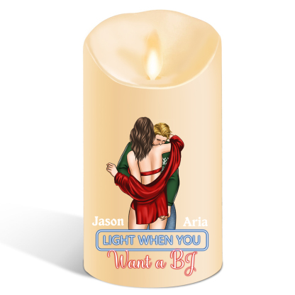 You Make The Season Bright Personalized Couple Custom LED Candle with 2 Names Romantic Gift For Him or He
