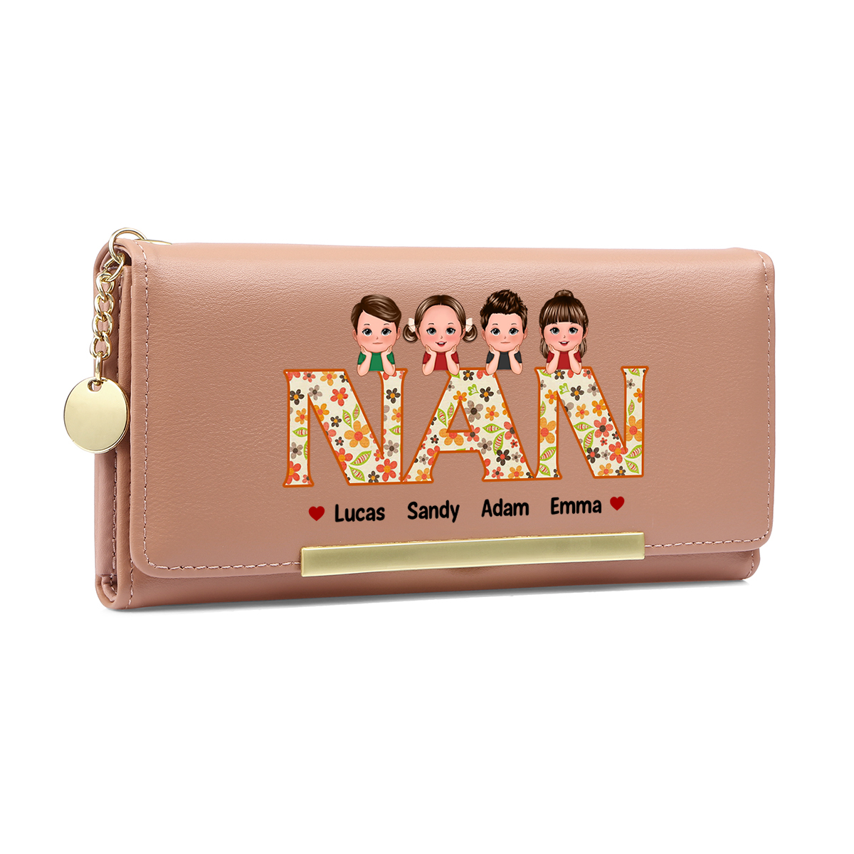 To my Mum - Personalized Women Wallet Custom PU Leather with 1–6 Names, Wallet Gift Multiple Colours | Jessemade