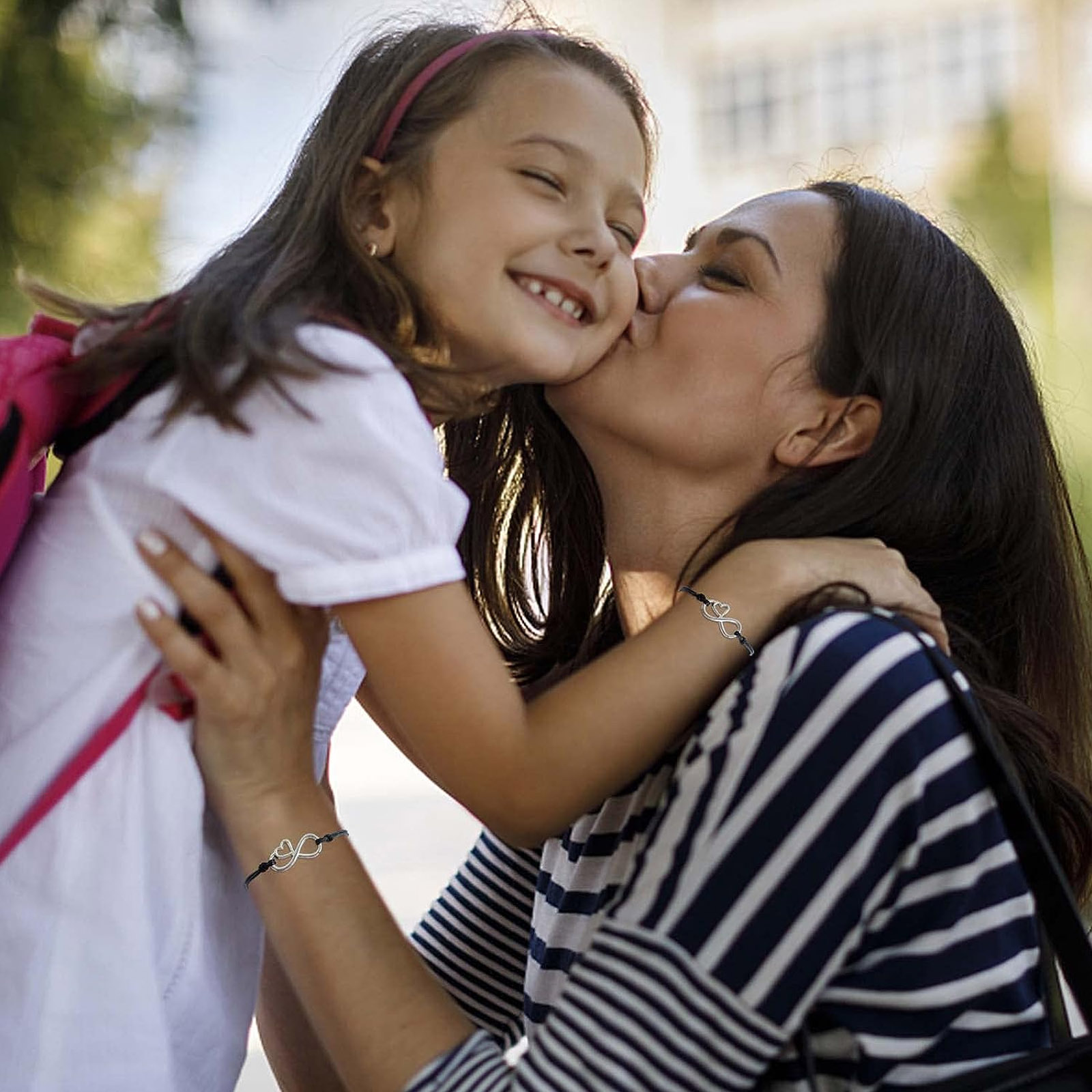  Mother and Daughter Infinity Bracelet Heart Bracelets Set Back To School Gift With Gift Card Set For Kids