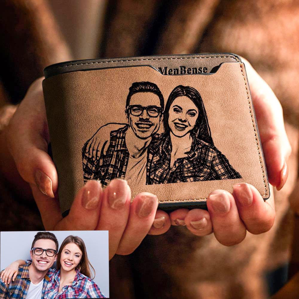 Men Wallet Personalized Photo Wallet With Engraving