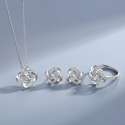 Love Knot Rings Personalized Birthstone Rings S925 Sterling Silver Birthday Gifts For Women