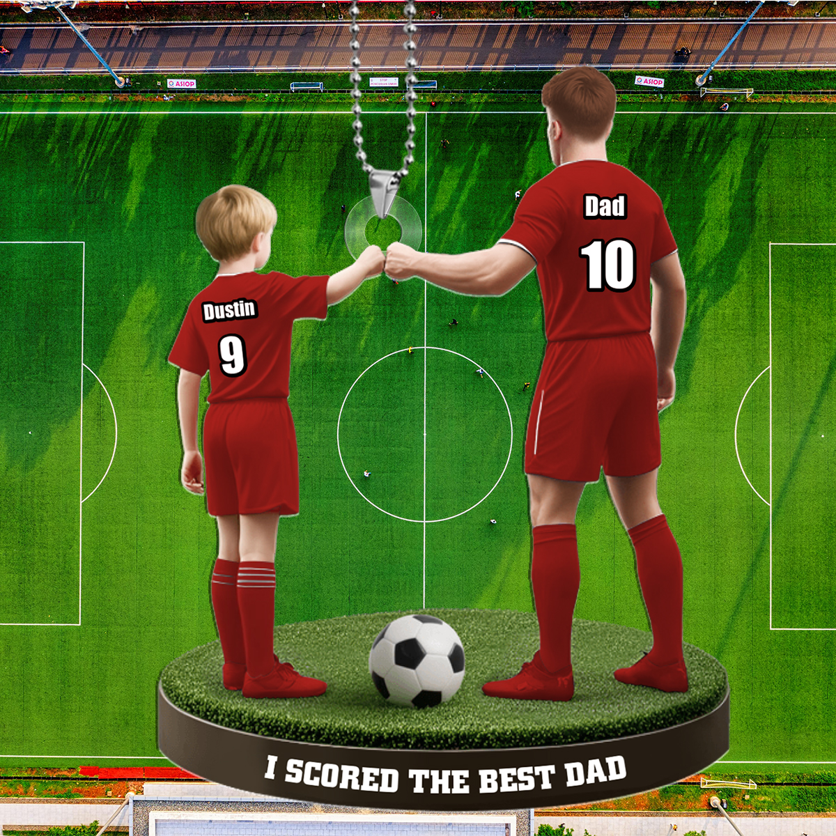 Personalized Acrylic Soccer Ornament Keychain