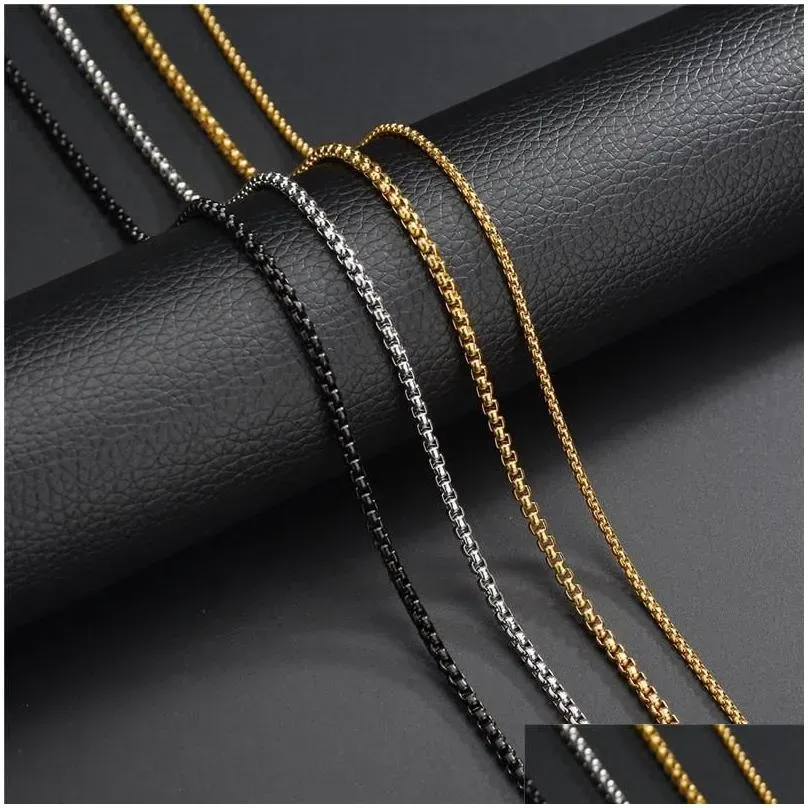 Box Chain Necklace for Men Women 23.6 Inch