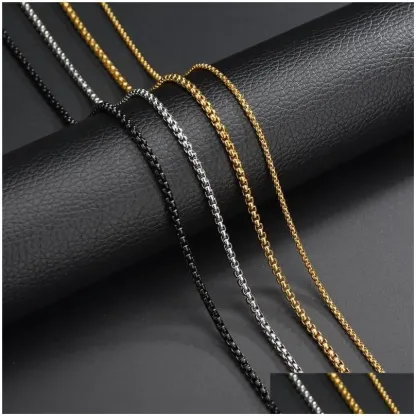 Box Chain Necklace for Men Women 23.6 Inch