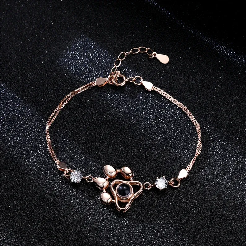 Paw Projection Bracelet Personalized Photo Bracelet Creative Gift for Her