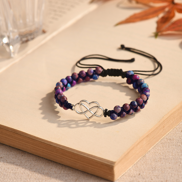 To My Granddaughter Infinity Heart Bracelet with Message Card Adjustable Bracelet Gift for Her - Never Forget How Much I Love You