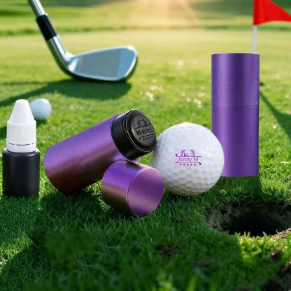 Personalized Golf Ball Stamp, Sleek Metal Case Practical Gift for Golfers