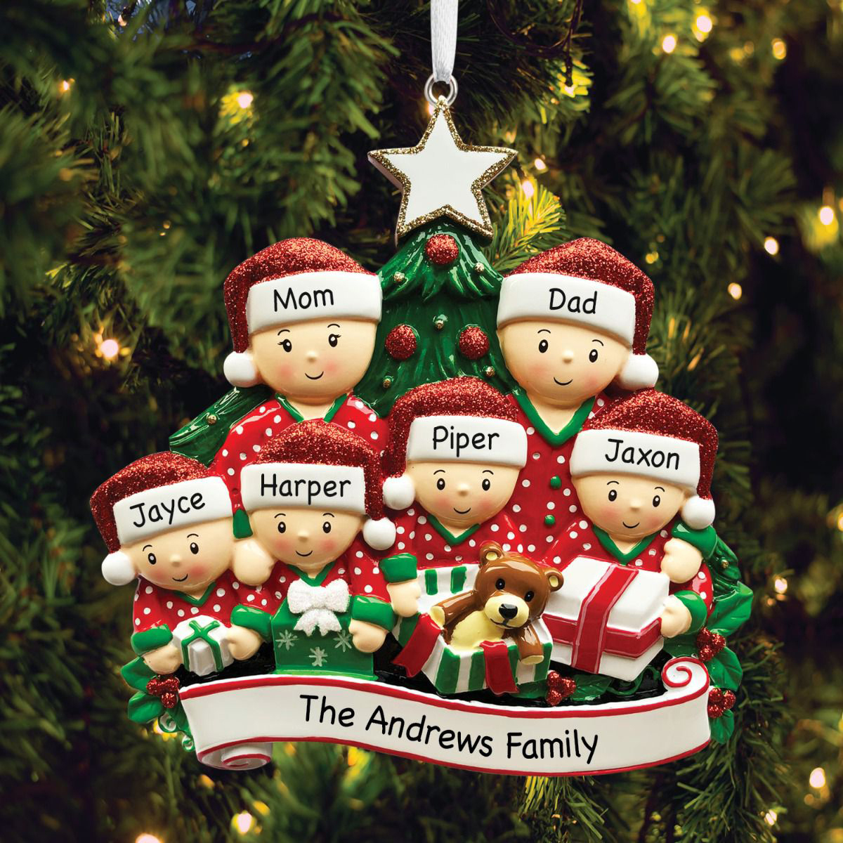 Personalized Family Christmas Ornament Custom 2 Names Hanging Ornament Gifts For Family