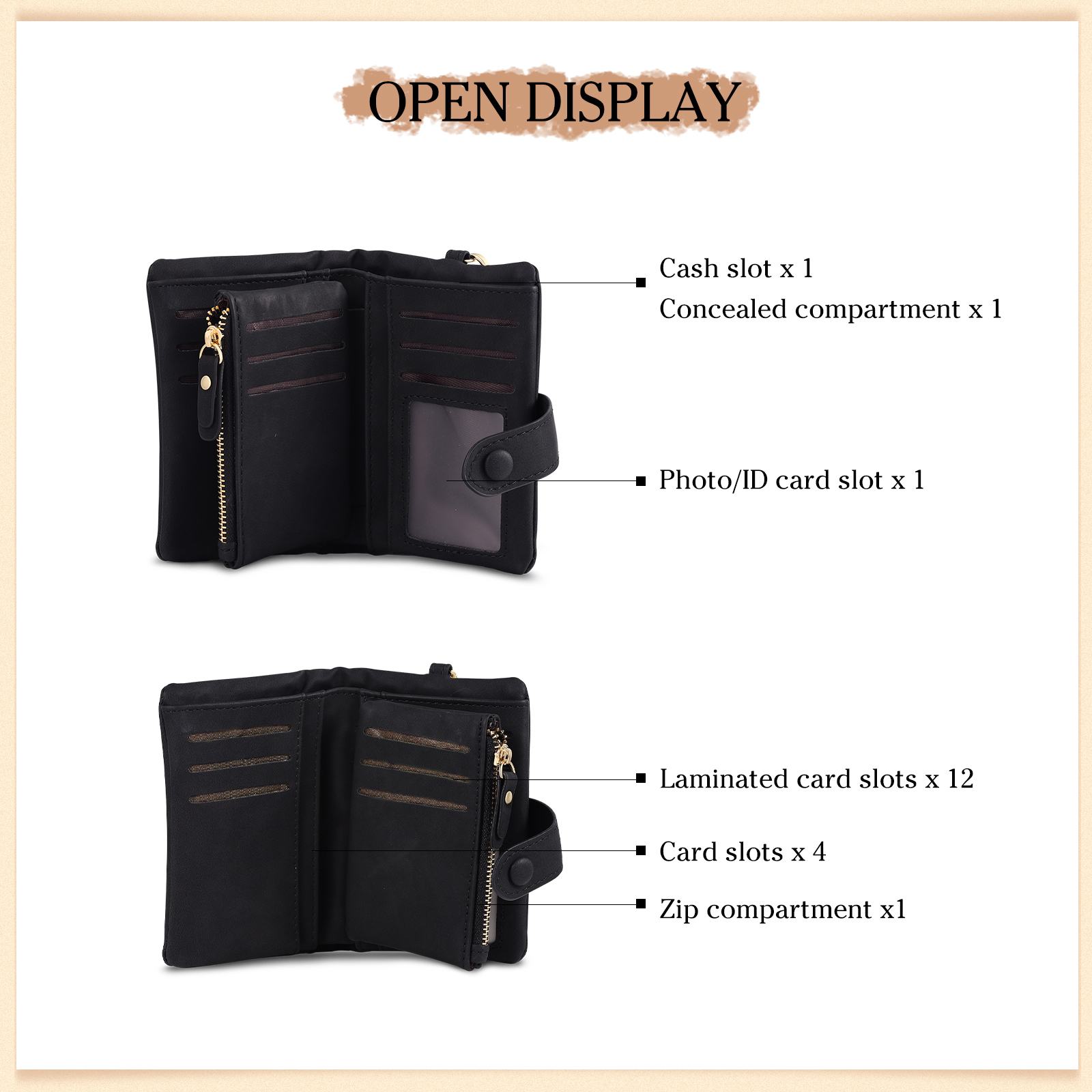 Personalized Women's Leather Wallet Custom Birthday Flower & Name & Photo Wallet Gift for Her