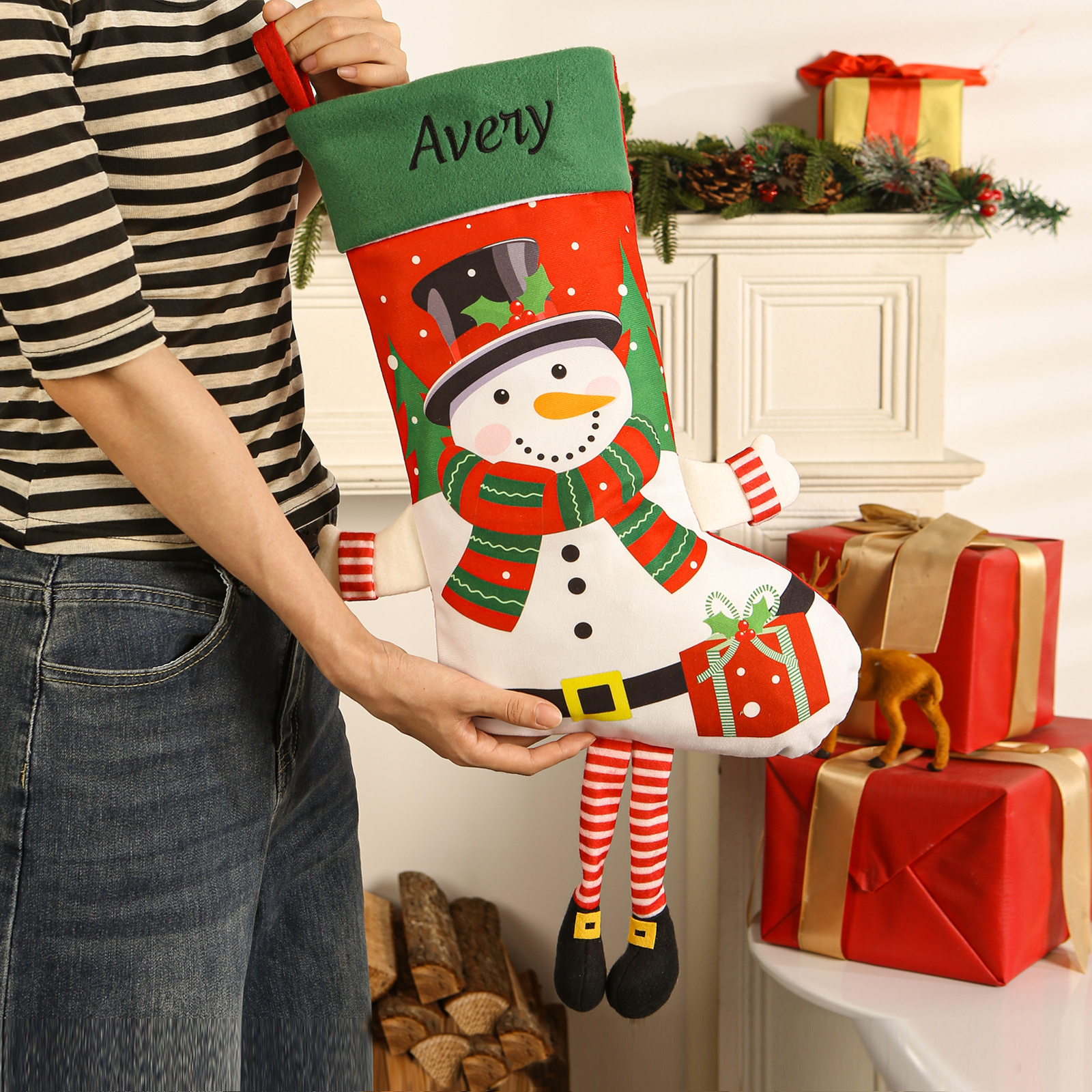 Personalized 3D Dangle-Leg Christmas Stocking