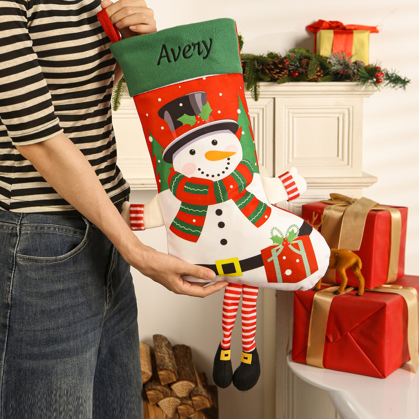 Personalized 3D Dangle-Leg Christmas Stocking