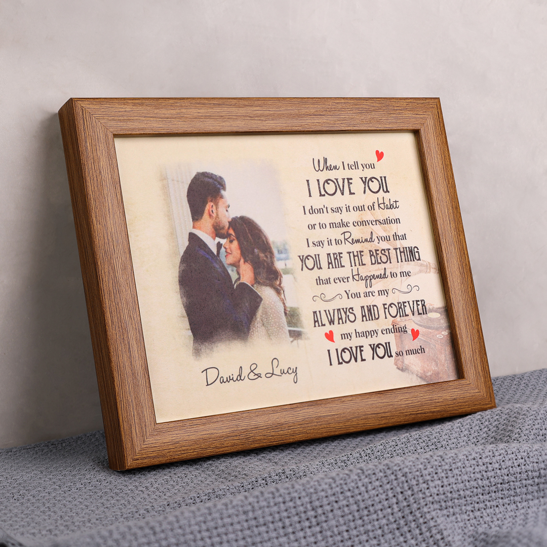 Personalized Photo Frame I Love You LED Light Shadow Box Couple Gifts