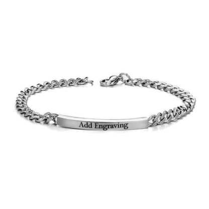 Personalized Cuban Chain Couple Bracelets Custom Names Matching Bracelet Love Gifts