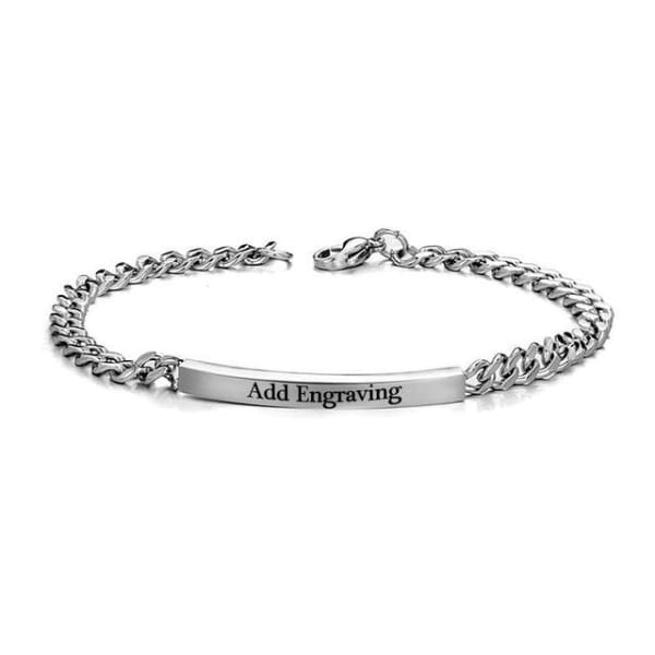 Personalized Cuban Chain Couple Bracelets Custom Names Matching Bracelet Lover Gifts