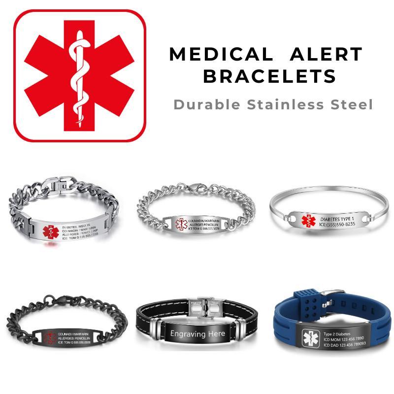 Medical ID Bracelet Medical Alert Doctor Alert Mediband Stainless Steel