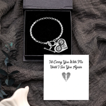 Personalized Memorial Steel Infinity Heart Photo Bracelet