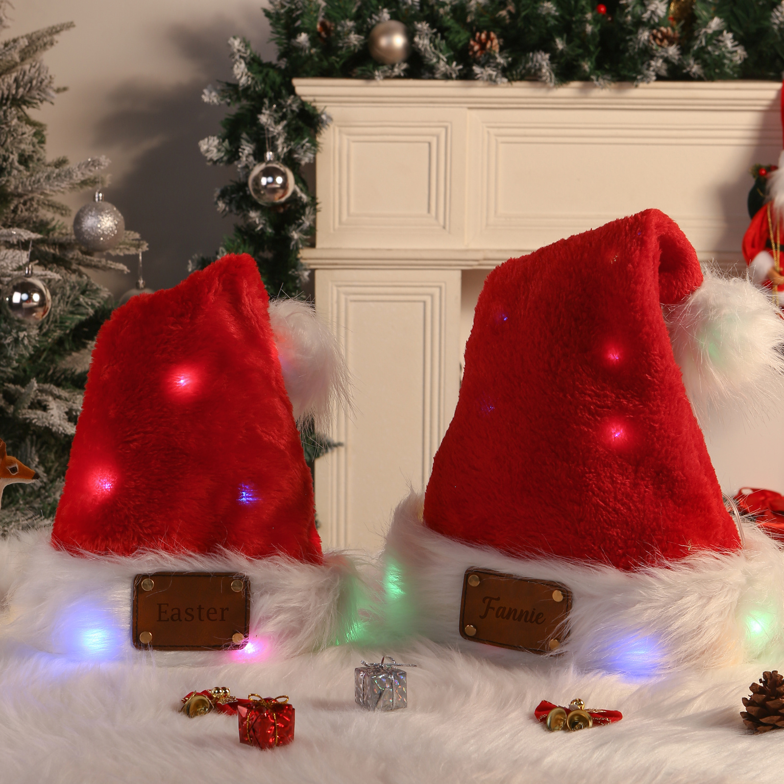 Personalized LED Parent-child Christmas Santa Hat