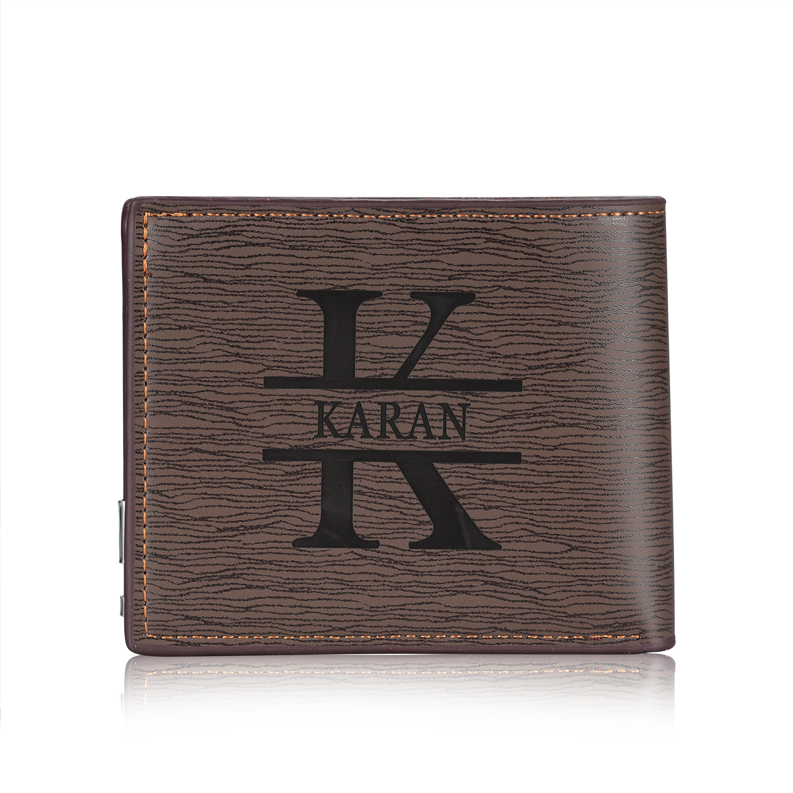 Men Photo Wallet Personalized Letter&Name Wallet Brown Color with Photo Wallet Card Christmas Wallet Gift Set For Him