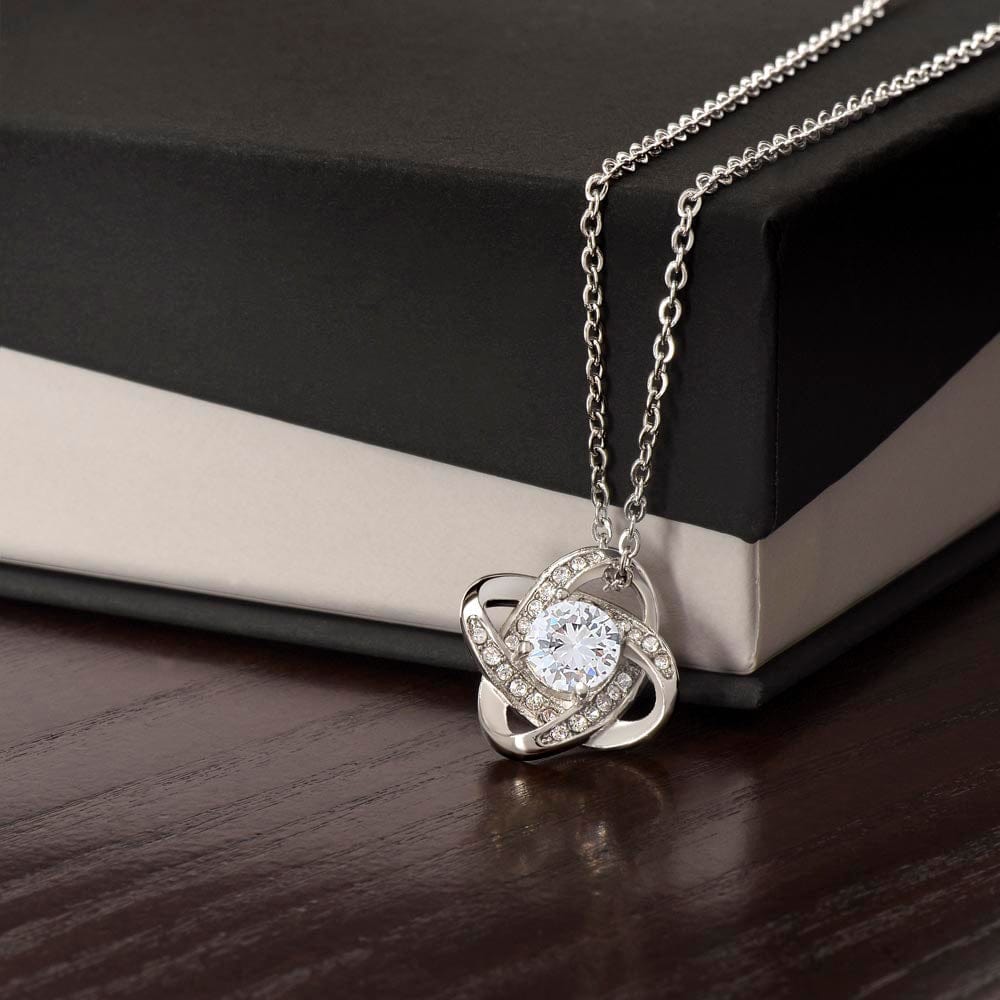 To My Daughter from Dad Love Knot Necklace "Never Forget That I Love You" S925 Sterling Silver Necklace