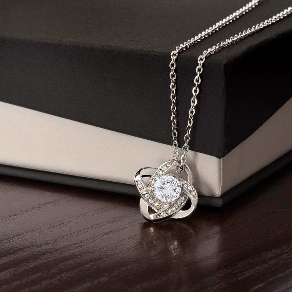To My Daughter from Dad Love Knot Necklace "Never Forget That I Love You" S925 Sterling Silver Necklace