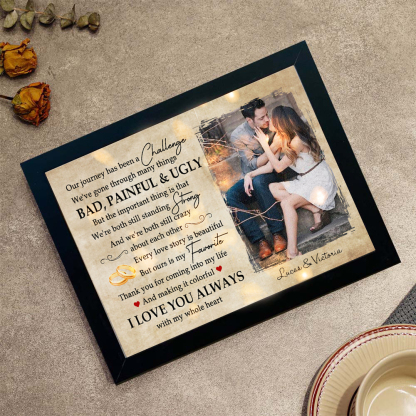Our Story Is My Favorite Photo Frame Personalized LED Light Shadow Box Couple Gifts