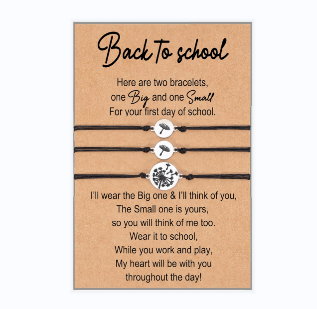 3 Pcs Dandelion Adjustable String Bracelet Mother Daughter Bracelet Back to School Gifts for Her