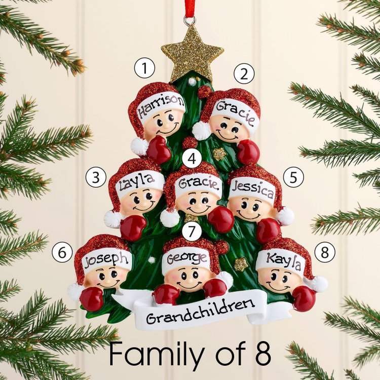 Personalized Family Christmas Ornament Custom 2 Names Hanging Ornament Gifts For Family