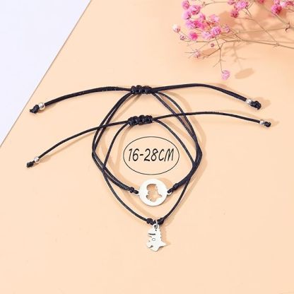 [Copy]2 Pcs Dinosaur Bracelet Set First Day of School Gift with Cartoon Gift Card Adjustable Bracelet Gift for Kids