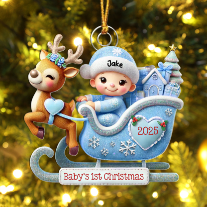 Personalized Baby's 1st Christmas Sleigh Ornament