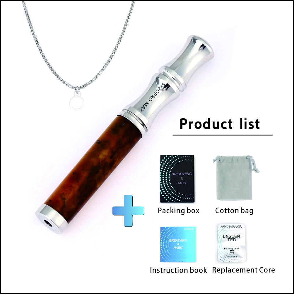 Tiger Eye Stone Breathing Necklace, Steel Accents