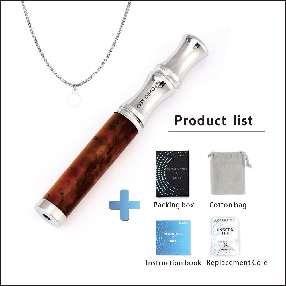 Tiger Eye Stone Breathing Necklace, Steel Accents