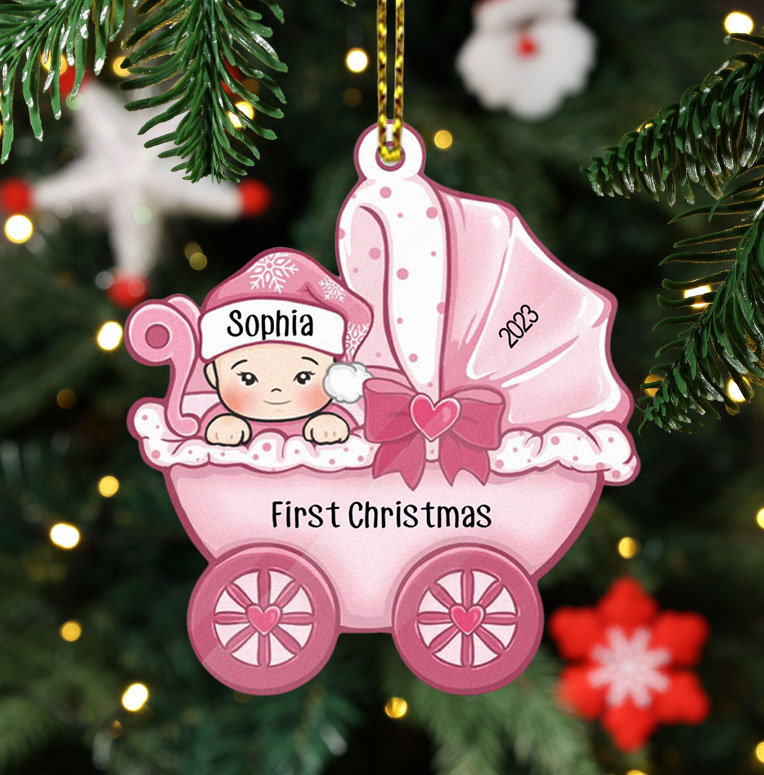 Personalized Baby First Christmas Ornament Wooden Ornament Gifts for Family